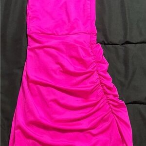 Elegant Pink Ruched Dress